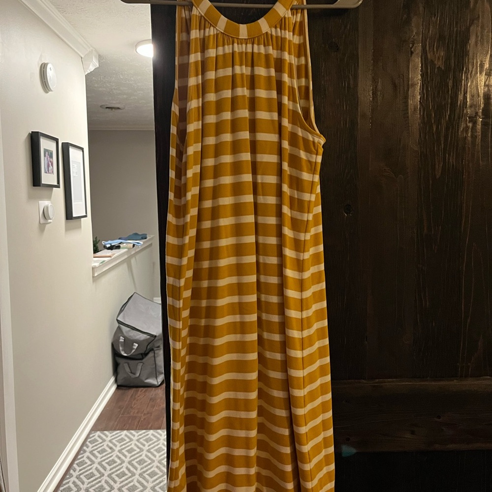 Market & Spruce Mustard and White Striped Top